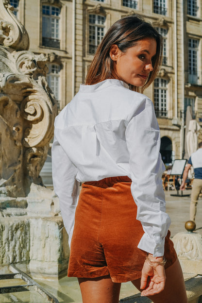 Chemise CÉCILE blanche popeline