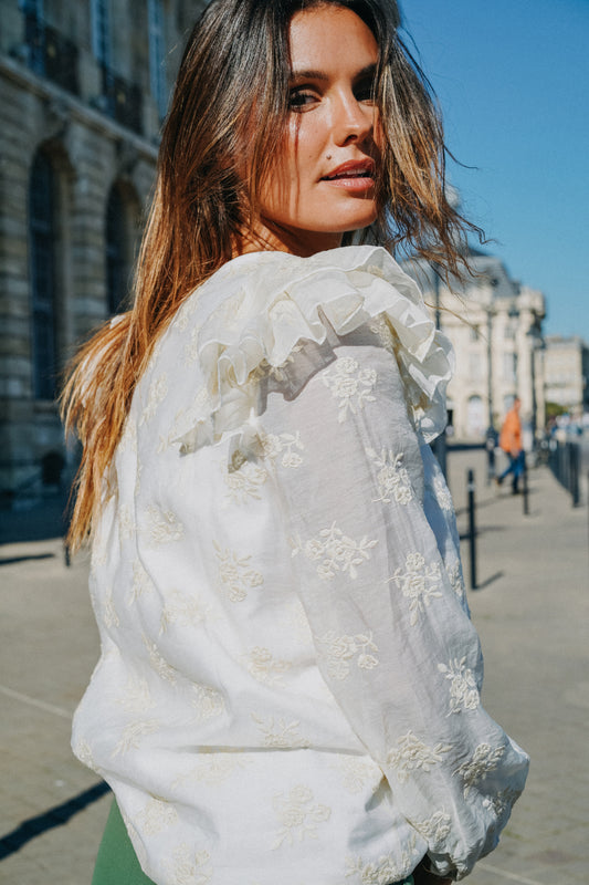 Chemise à Volants GAETAN Brodée