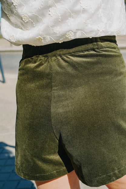 Short LOU Velours kaki (doublure vert)