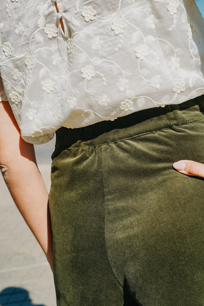 Short LOU Velours kaki (doublure vert)