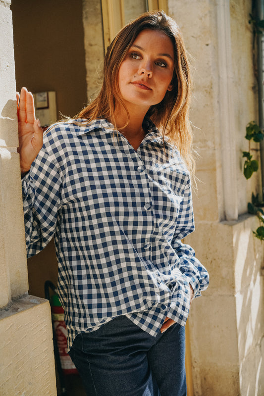 Chemise BOY Vichy bleu marine