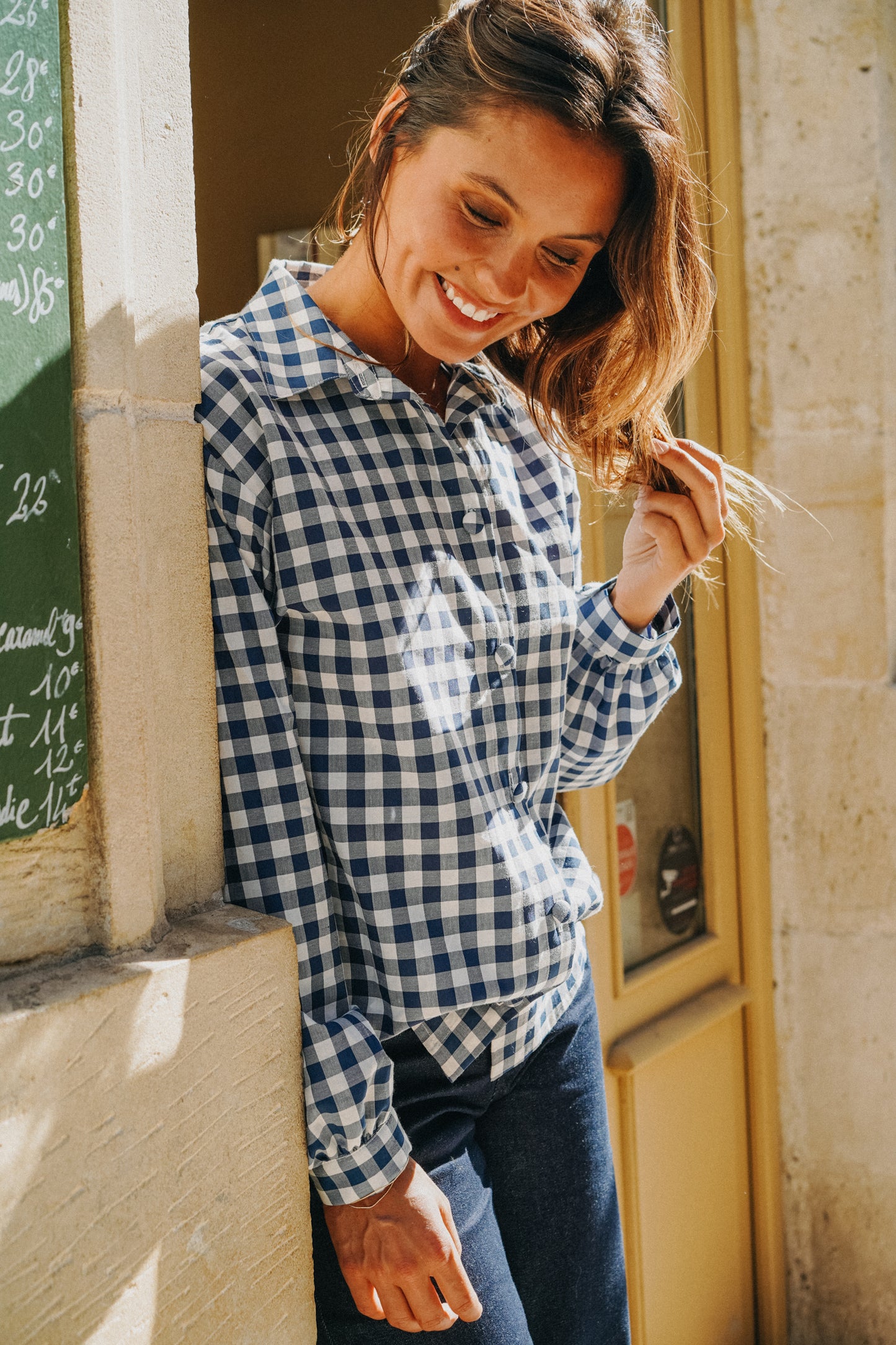 Chemise BOY Vichy bleu marine