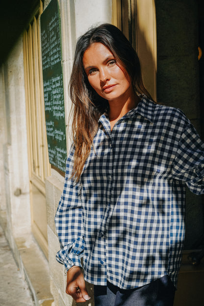 Chemise BOY Vichy bleu marine