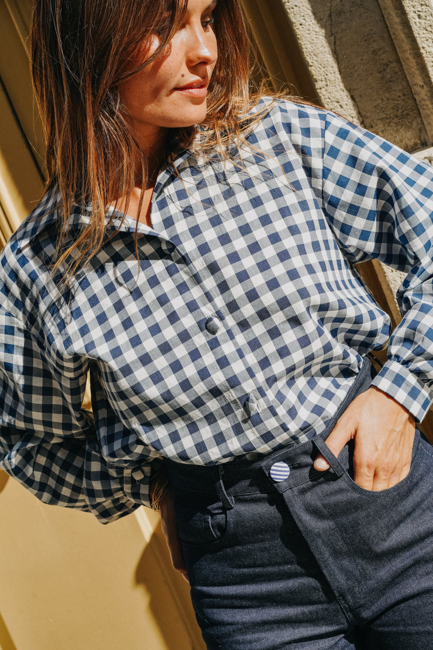 Chemise BOY Vichy bleu marine