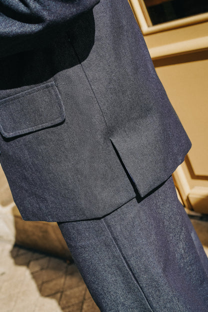 Veste VICTORIA Jean Bleu (doublure rayures)