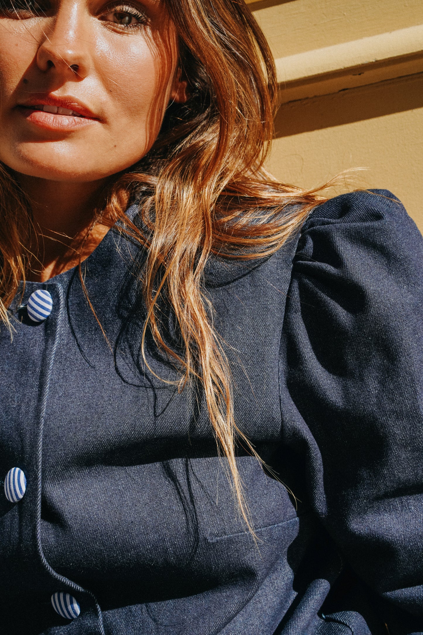 Veste VICTORIA Jean Bleu (doublure rayures)