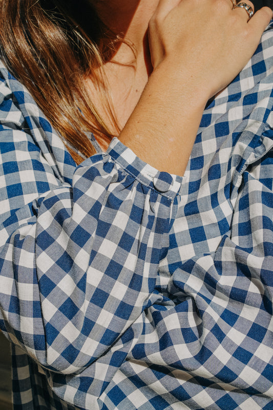 Chemise à Volants GAETAN Vichy bleu