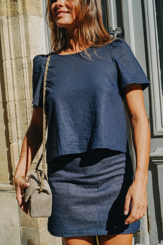 Jupe LÉONIE en Jean bleu