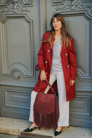 Trench Coat CHARLES Rouge Bordeaux (doublure noir)