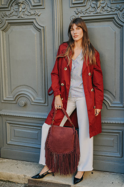 Trench Coat CHARLES Rouge Bordeaux (doublure noir)