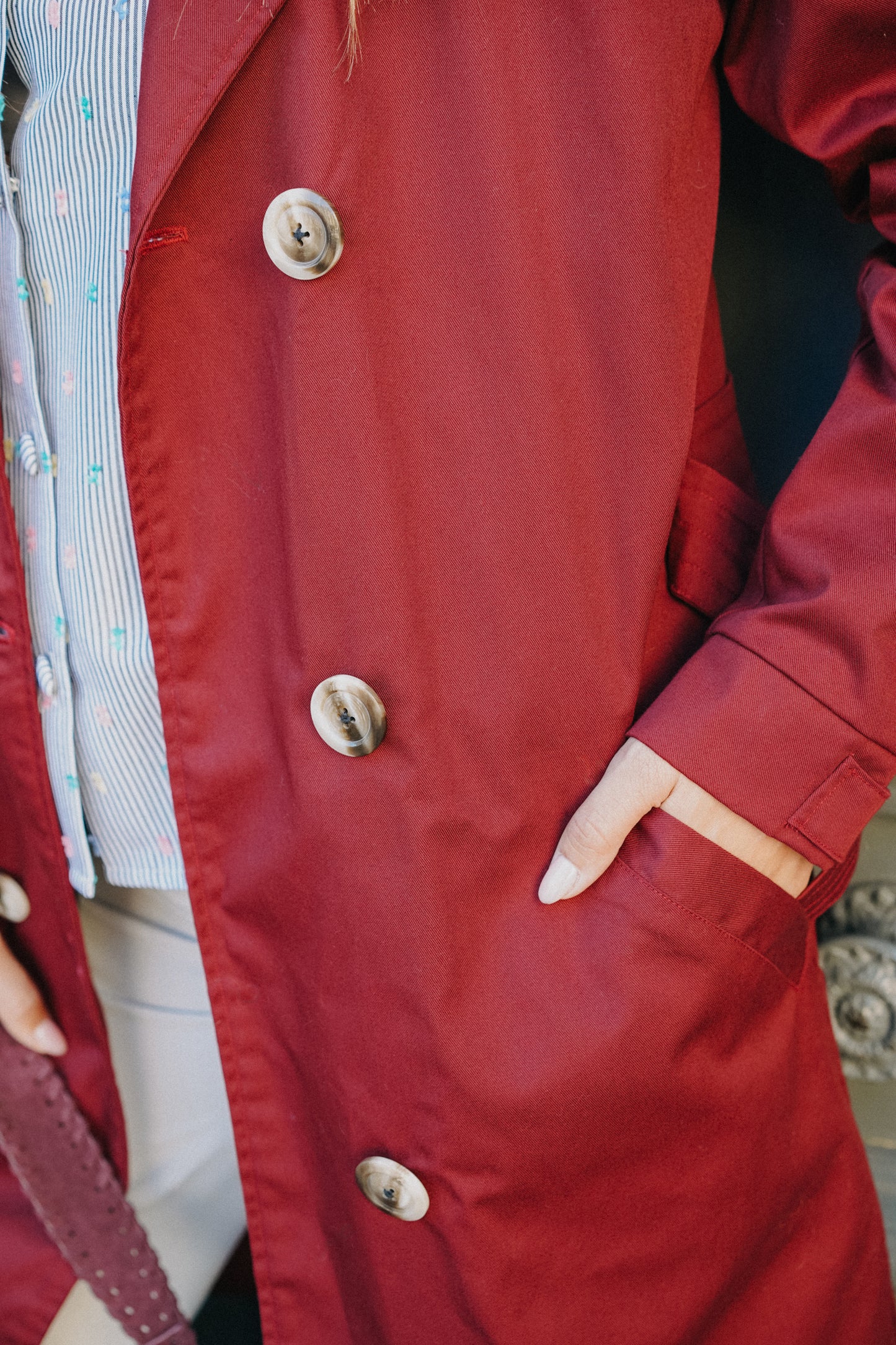 Trench Coat CHARLES Rouge Bordeaux (doublure noir)