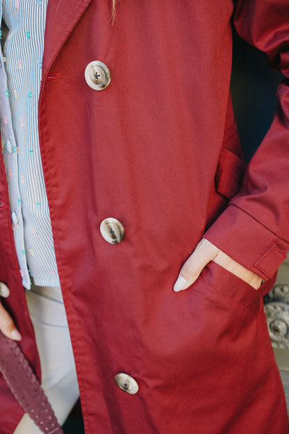 Trench Coat CHARLES Rouge Bordeaux (doublure noir)