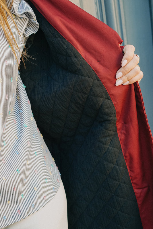 Trench Coat CHARLES Rouge Bordeaux (doublure noir)