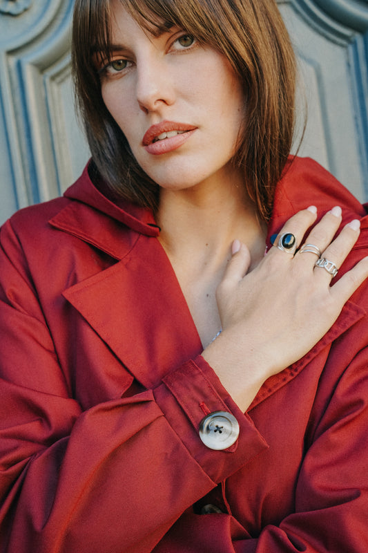 Trench Coat CHARLES Rouge Bordeaux (doublure noir)