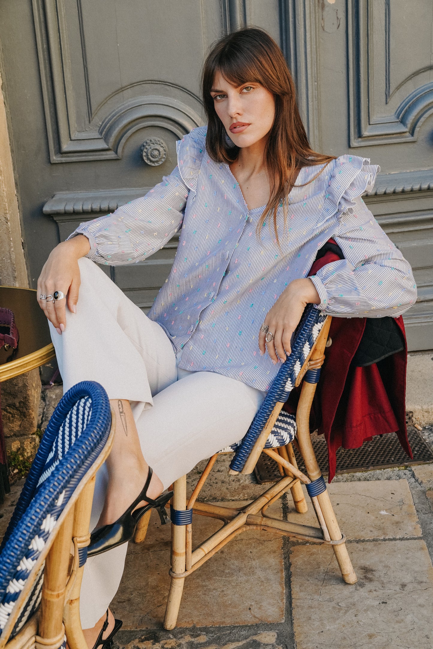 Chemise à Volants GAETAN Plumeti (pois couleurs)