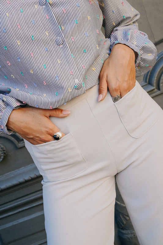 Pantalon PALAZZO Gris Souris