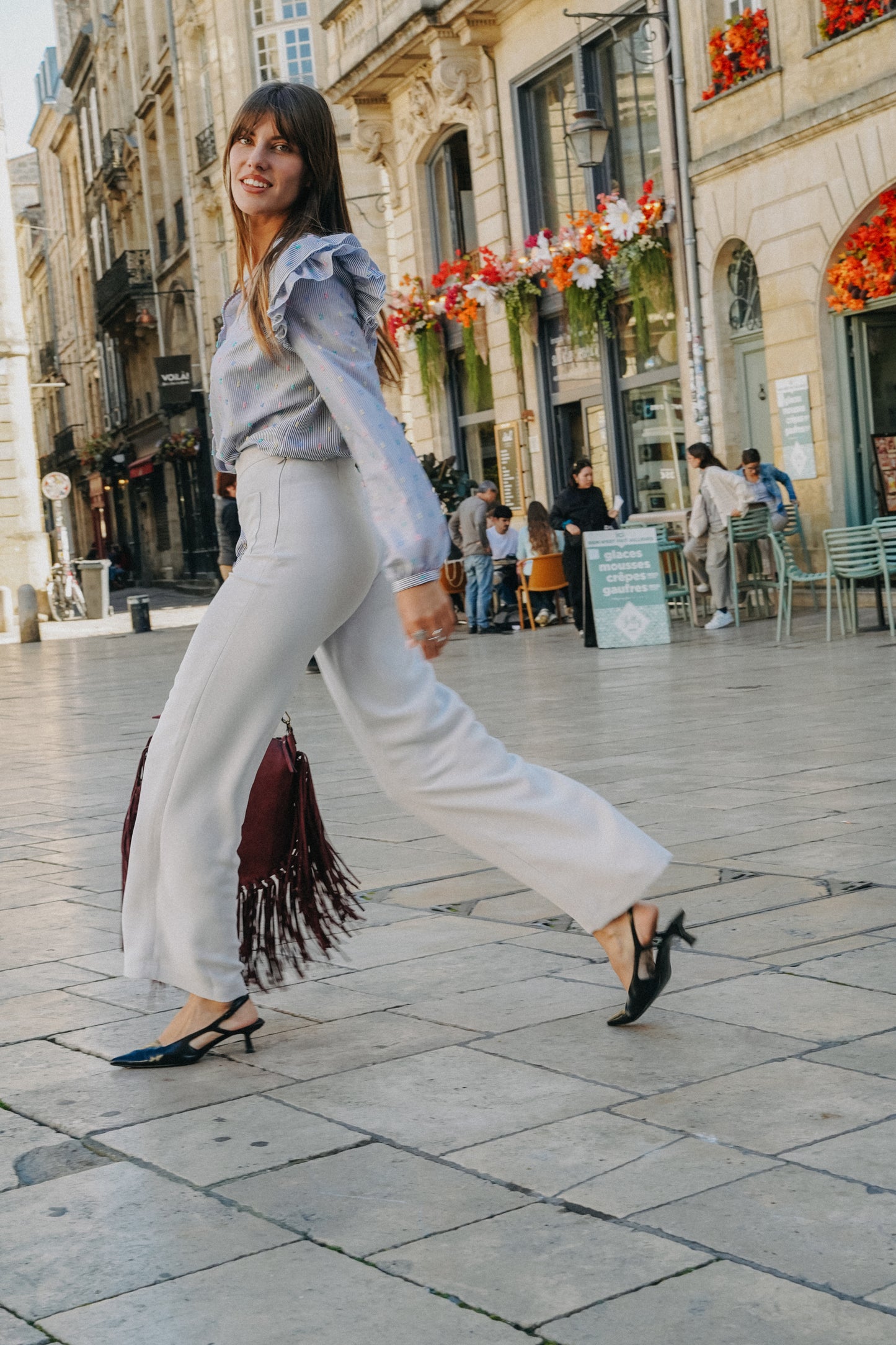 Pantalon PALAZZO Gris Souris