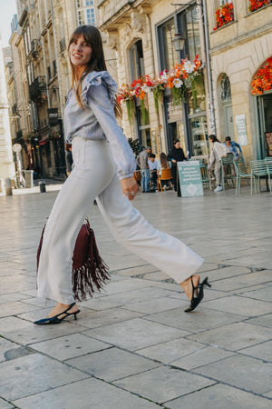 Pantalon PALAZZO Gris Souris