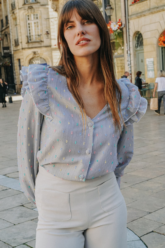 Pantalon PALAZZO Gris Souris