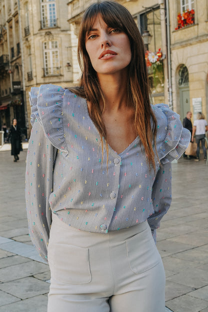 Pantalon PALAZZO Gris Souris