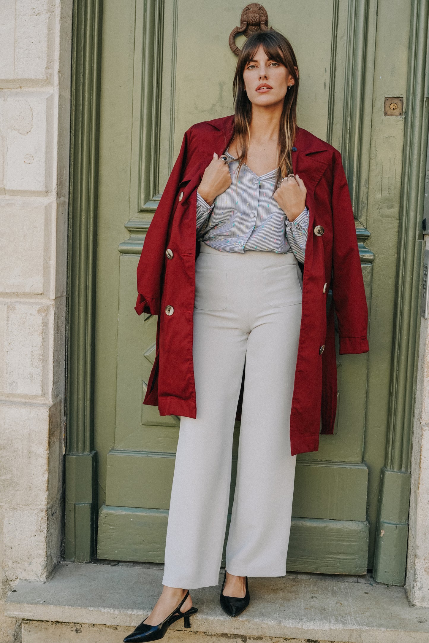 Pantalon PALAZZO Gris Souris