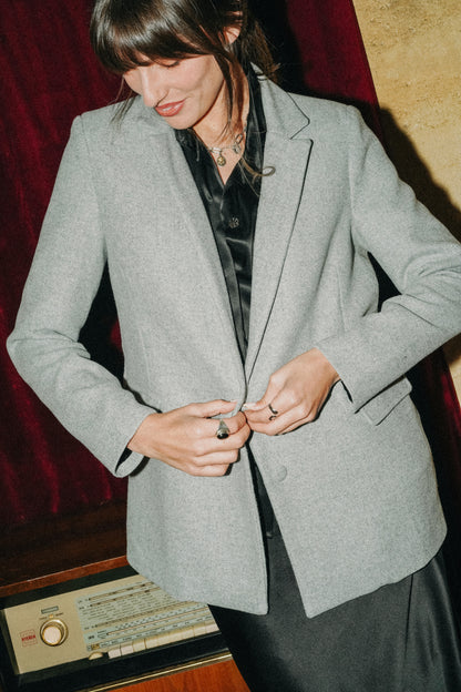 Blazer en flanelle gris COLETTE
