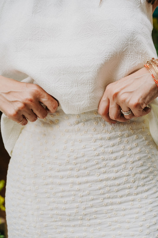 Jupe broderie 100% coton