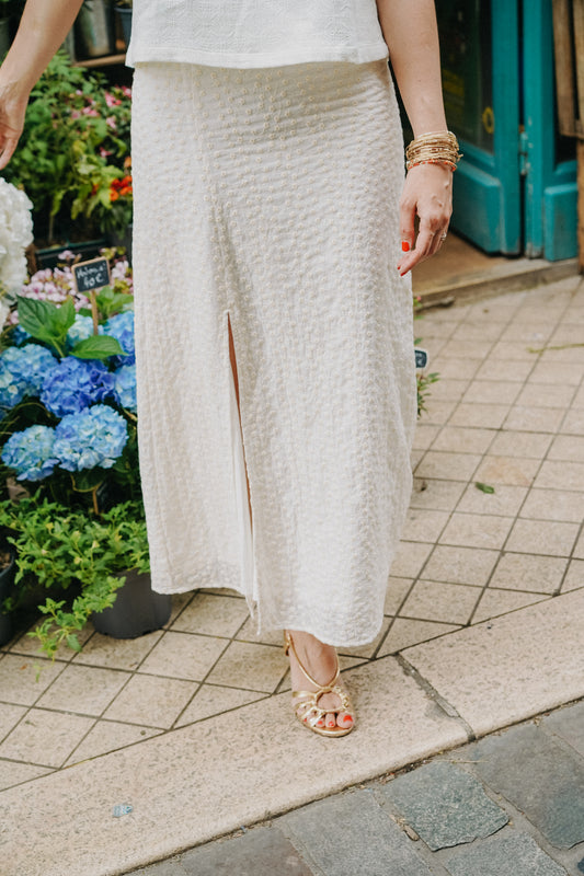 Jupe broderie 100% coton