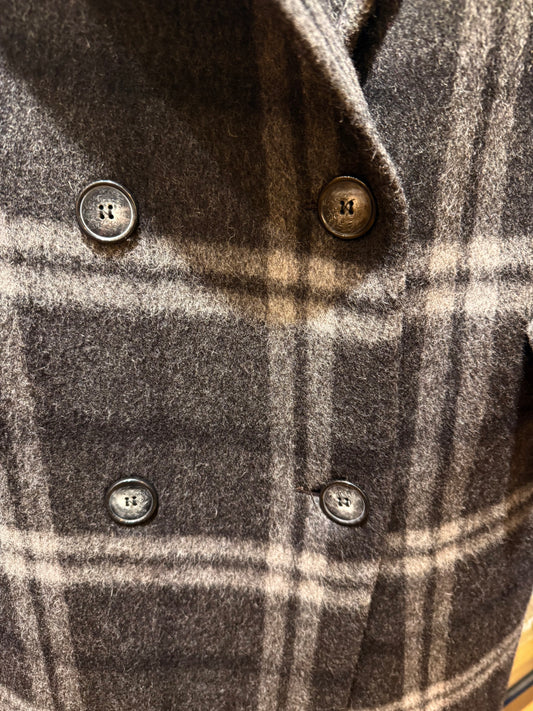 Manteau ARMAND Long gris à Carreaux