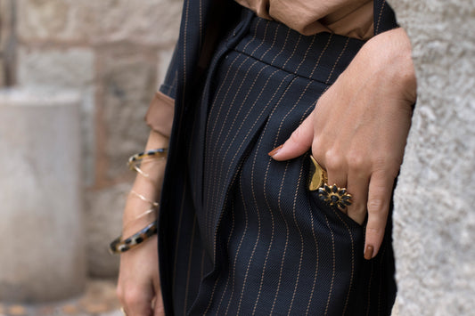 Pantalon PERIGUEUX à rayures chocolat et noir