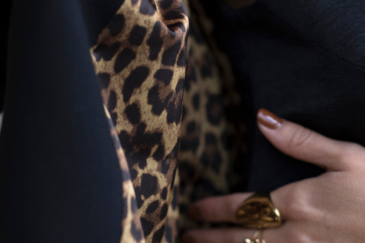 Blazer noir intérieur léopard LOUISE