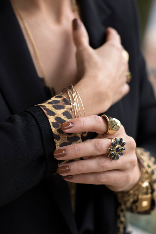 Blazer noir intérieur léopard LOUISE