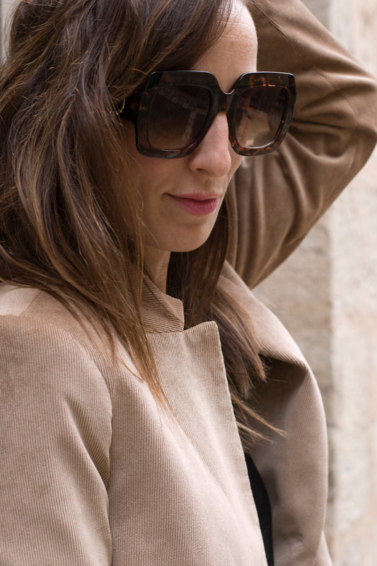 velours marron veste 
