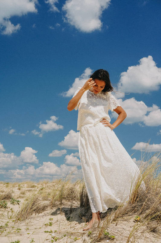 jupe brodée blanche 