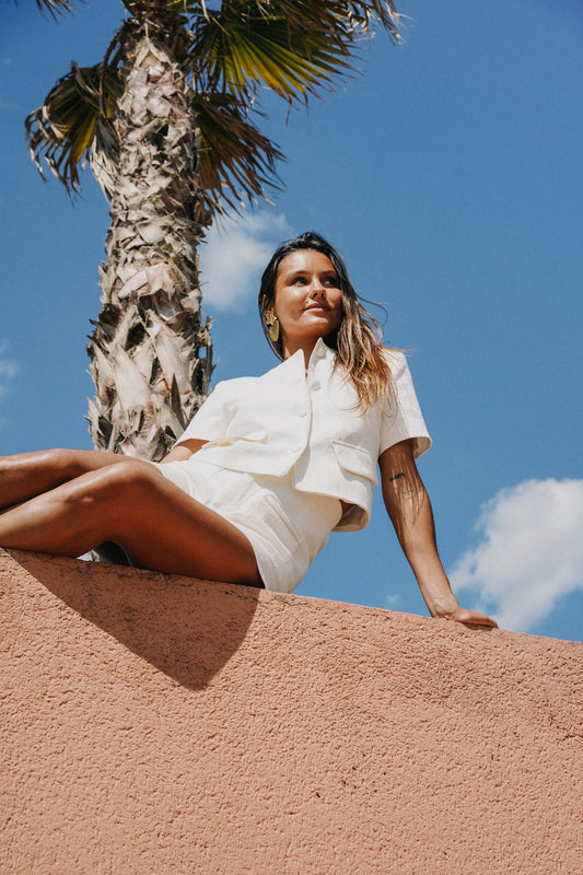 ensemble jacquard crème 