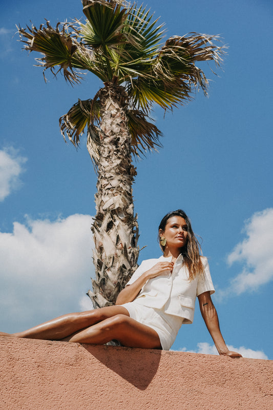 Short jacquard crème BERGAMOTE