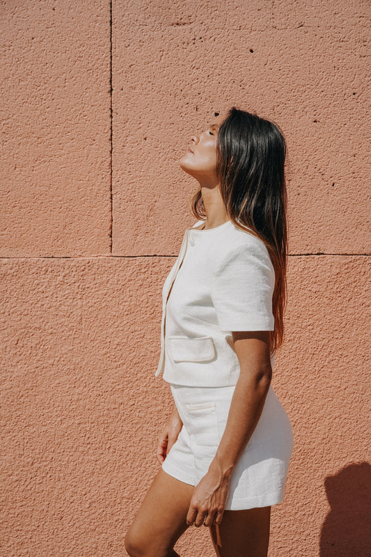 Short jacquard crème BERGAMOTE