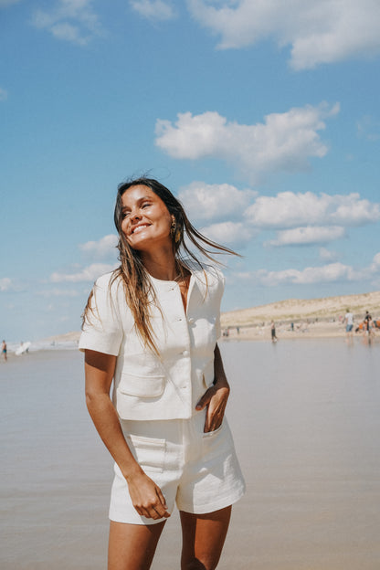 veste crème jacquard