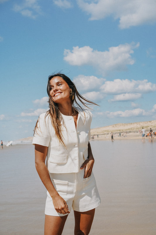 veste crème jacquard